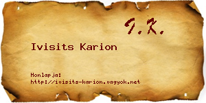 Ivisits Karion névjegykártya